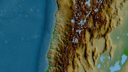 Atacama, Chile - outlined. Physical