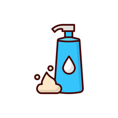 Foam Dispenser Vector Line Icon  style illustration.