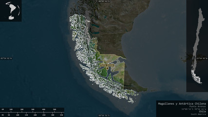 Magallanes y Antártica Chilena, Chile - composition. Satellite © Yarr65