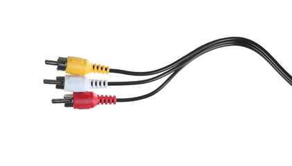 Colorful jack plug isolated on white background, with clipping path