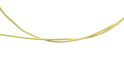 Yellow internet cable isolated on white background