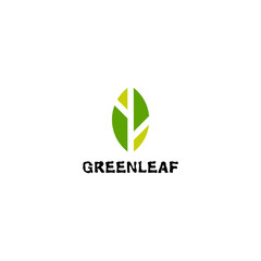 Simple logo design of leaf with white background- EPS10 - Vector.