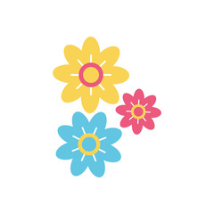 Isolated flowers flat style icon vector design