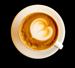 Saucer and Cup with cappuccino coffee