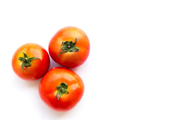 Fresh red Tomato  on white background.