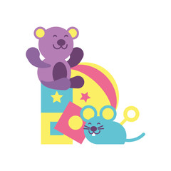 Fototapeta premium toys for small children, wooden and plastic toys
