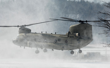 United States Army Helicopter in Winter