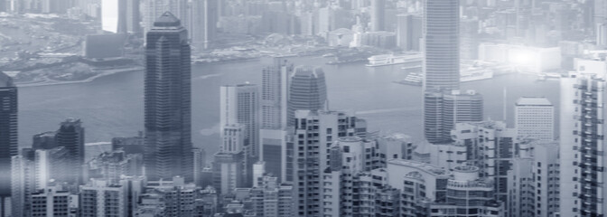 Hong Kong blurred concept. Modern city