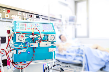 Patient on hemodialysis in intensive care unit