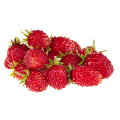heap of wild strawberry isolated on white