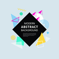 Modern geometric abstract pattern color full design with square badge. EPS 10 Vector. Use for background modern design, template, cover, decorated, brochure, flyer.
