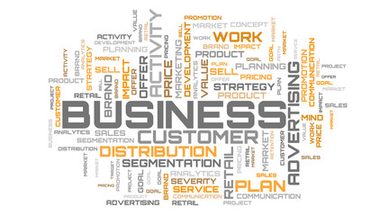 Abstract word collage on white background. Business word cloud concept