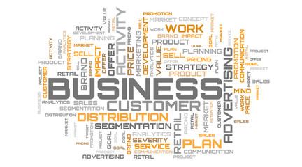 Fototapeta premium Abstract word collage on white background. Business word cloud concept