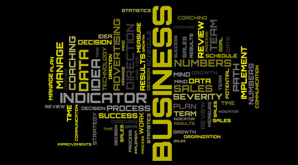 Yellow word cloud concept illustration. Beautiful colorful business words cloud background