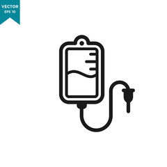 infuse icon in trendy flat style, blood bag icon, iv bag,intravenous bag 