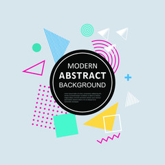 Modern geometric abstract pattern color full design with square badge. EPS 10 Vector. Use for background modern design, template, cover, decorated, brochure, flyer.