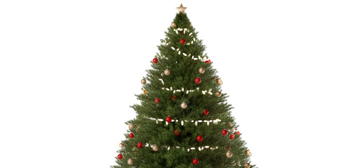 decorated christmas fir tree 3d-illustration
