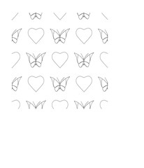 Seamless chess texture with hearts and butterflies on a white background. Spring pattern. Line graphics. Hand drawing. Pattern in swatch panel.