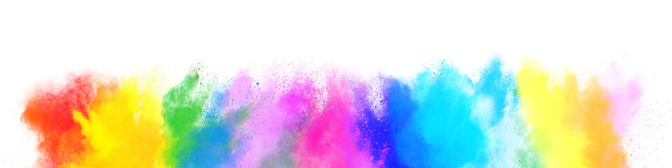 Colorful explosion on white background. Happy Holi