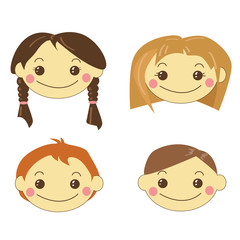 cartoon happy child face icon