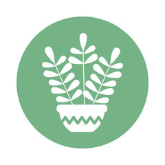 houseplant with potted, block and flat style icon