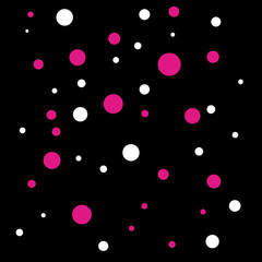 Black background with lila and white circles