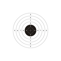 ISSF 25 meter Precision and 50 meter pistol .Stock Vector illustration isolated on white background.