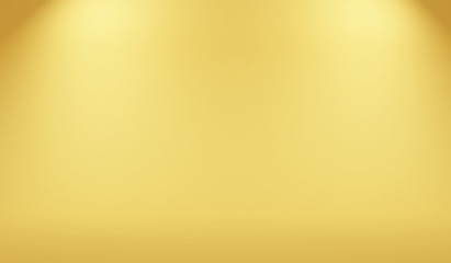 Obraz na płótnie Canvas Abstract gold background, smooth vintage background texture gold paper layout design bronze brass background sunshine gradient, wedding background brown frame bright spotlight, 3d illustration