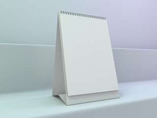 Empty desk calendar. Mockup luxury design concept. 3D