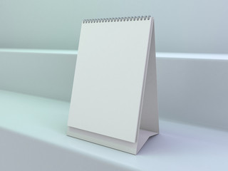 Empty desk calendar. Mockup luxury design concept. 3D