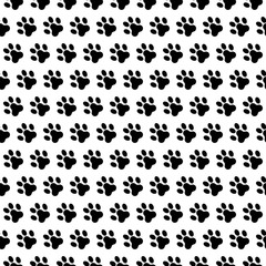 Plakat dog footprint seamless pattern vector. paw foot print background texture.