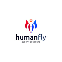 Human Logo | Fly Logo | Tech Logo | Rocket Logo | Plane Logo | Modern Logo Design
