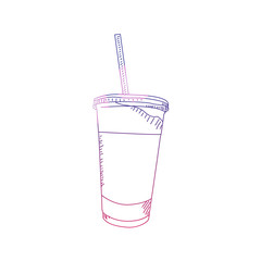 Colorful silhouette drink vector