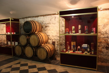 Obraz na płótnie Canvas barrels in wine cellar