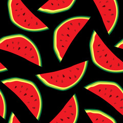 Vector seamless pattern with watermelons background design