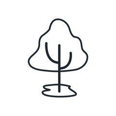 Isolated season tree line style icon vector design