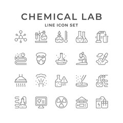 Fototapeta na wymiar Set line icons of chemical lab