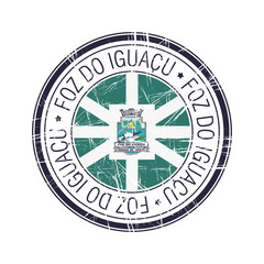 City of Foz Do Iguancu, Brazil vector stamp