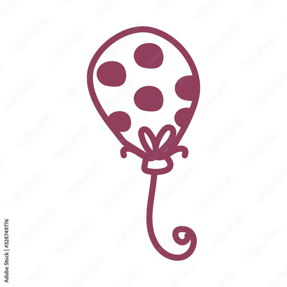 Wall mural helium balloon on white background, line style icon