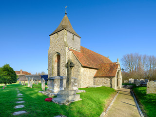 Fototapeta na wymiar St Nicholas' church in West Itchenor, West Sussex, UK
