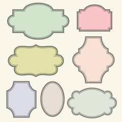 Vintage vector frames set with text place