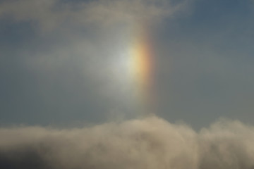 Sun Dog effekt in the sky.
