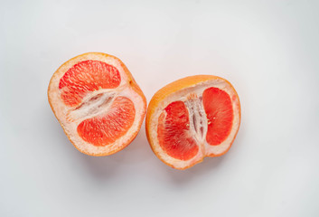  grapefruit on a white background