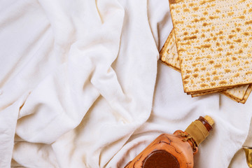 Passover Haggadah a Matzo jewish holiday wine