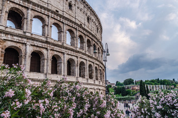 Obraz premium May 23, 2015 Rome, Italy: Magnificent view of famous Roman Colosseum exterior in Rome Italy