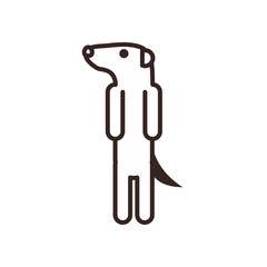 Cute meercat cartoon line style icon vector design