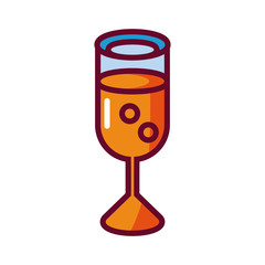 champagne glass icon, fill style design