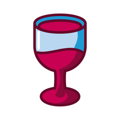 wine glass icon, fill style design