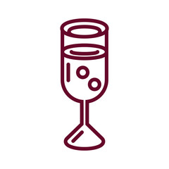 champagne glass icon, line style design