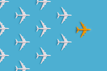 Leadership concept from colorful airplane with creativity